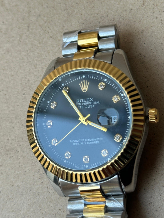 Rolex Date Just Style Two Tone Daimond Dail Watch