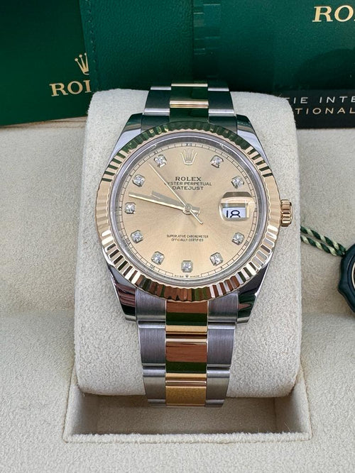 Rolex Datejust Champagne Elegence Two Tone Daimond Dail