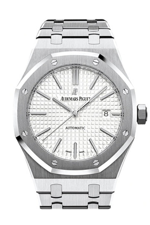 Royal Oak Style Textured Dial Silver Stainless Steel
