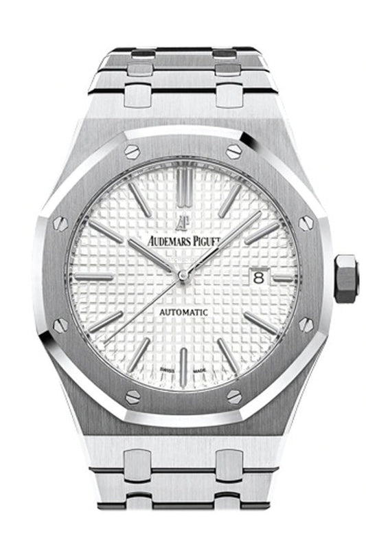 Royal Oak Style Textured Dial Silver Stainless Steel