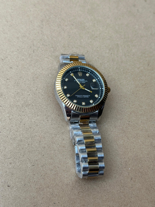 Rolex Date Just Style Two Tone Daimond Dail Watch