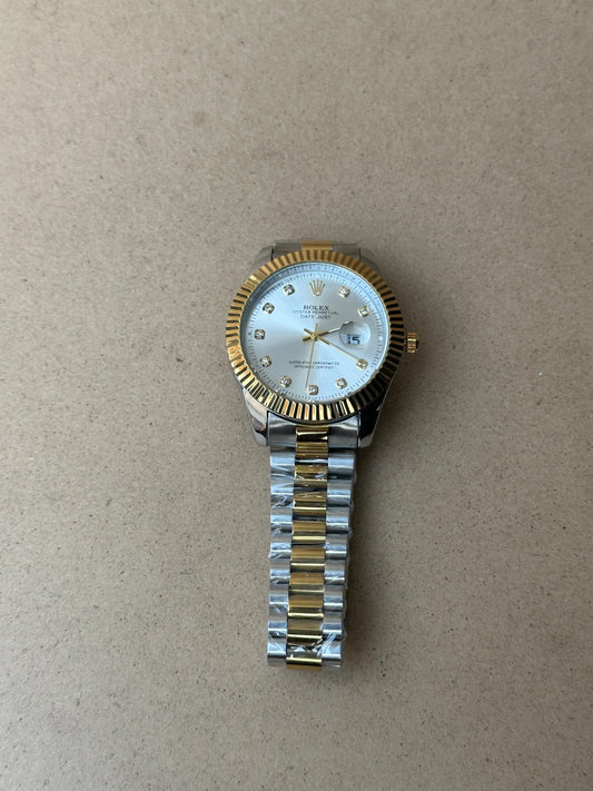 Rolex Date Just Style Silver Dial Two Tone Luxury watch