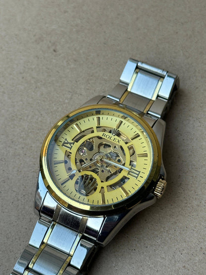 Rolex Style Skeleton Dial Two Tone Just Paid