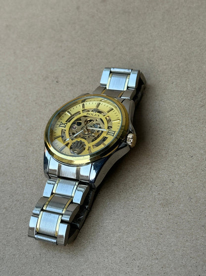 Rolex Style Skeleton Dial Two Tone Just Paid