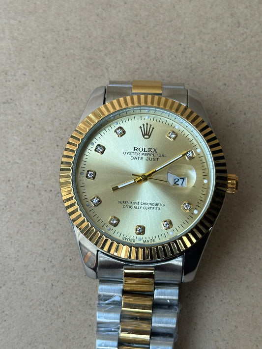 Rolex Datejust Champagne Elegence Two Tone Daimond Dail