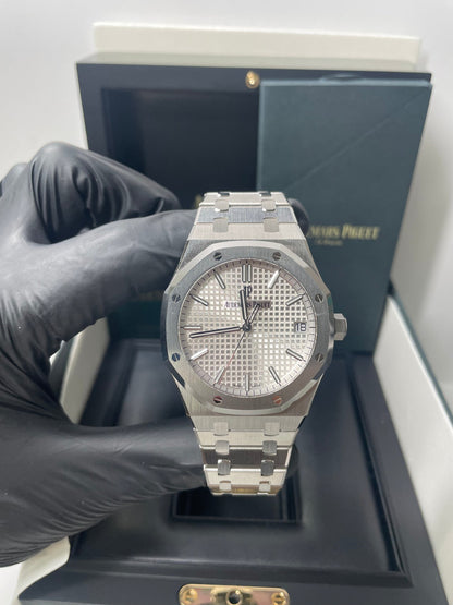 Royal Oak Style Textured Dial Silver Stainless Steel